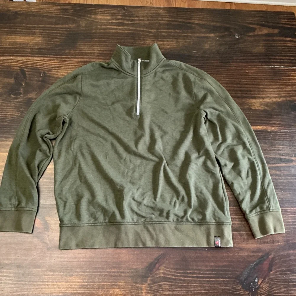 Banana Republic Polartec Quarter Zip Pullover Mens XL Olive Green Fleece Sweater